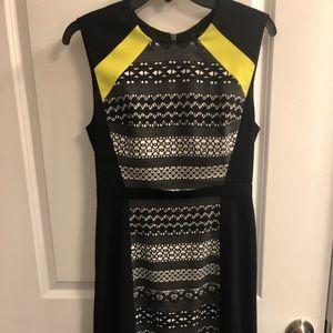 Midi black printed dress